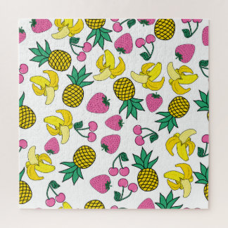 Puzzle Fiesta de la fruta: plátanos, piñas, fresas