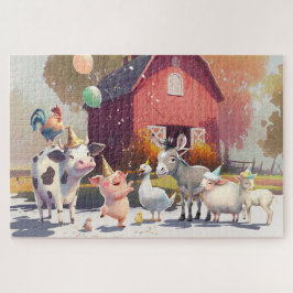 Puzzle Fiesta de la granja Animales Prohibir la carne de