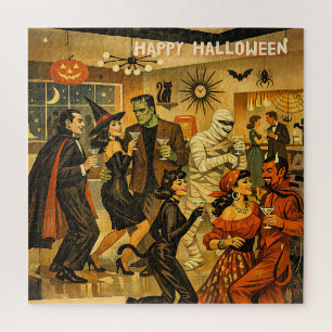 Puzzle Fiesta de Martini de Halloween Retro de la Mitad d