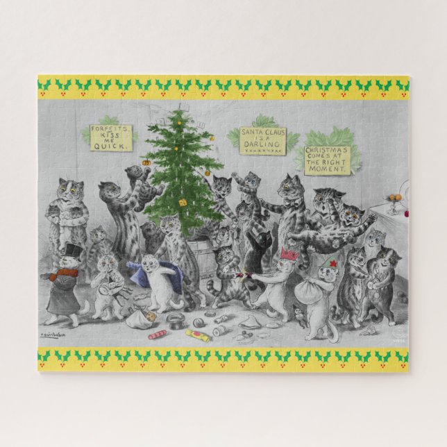 Puzzle Fiesta de Navidad de los gatos de Louis Wain del (Horizontal)