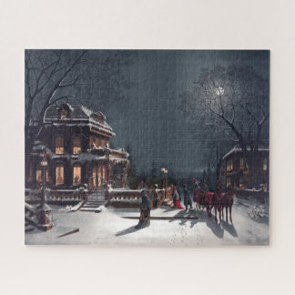 Puzzle Fiesta de Nochebuena Victoriana Carruaje de Invier
