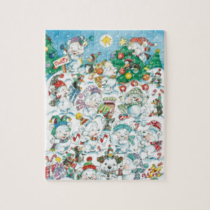 Puzzle Fiesta de osos polares y pingüinos de dibujos anim