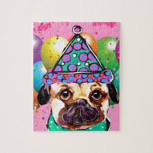 Puzzle Fiesta de perros Pug