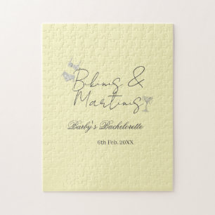 Puzzle Fiesta de soltera Bikins & Martinis amarillo retro