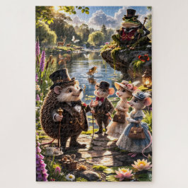 Puzzle Fiesta de té de animales del bosque victoriano jar