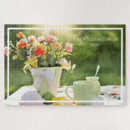 Puzzle Fiesta de té de verano personalizado