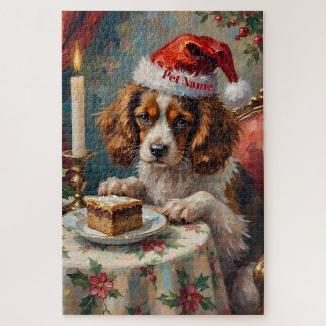 Puzzle Fiesta del Té del Budín de Navidad del Cavalier Ki (Vertical)