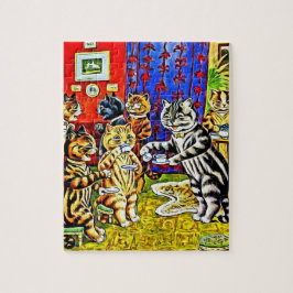 Puzzle FIESTA DEL TÉ del GATITO, gatos de Louis Wain del