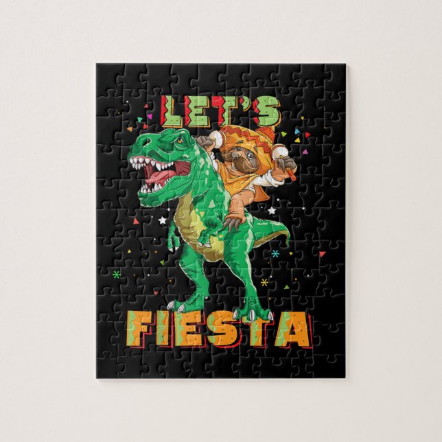 Puzzle Fiesta Dinosaurio Dino Mexicano Cinco De Mayo (Vertical)