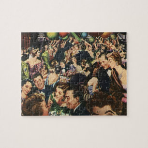 Puzzle Fiesta elegante con temática de Hollywood antiguo