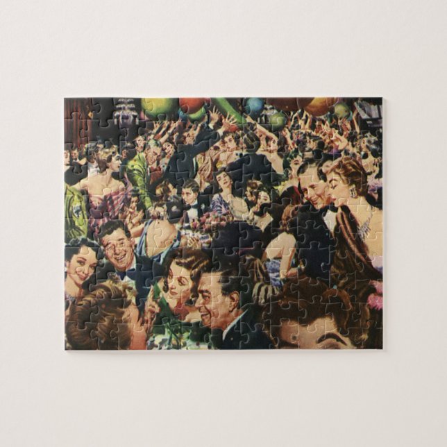 Puzzle Fiesta elegante con temática de Hollywood antiguo  (Horizontal)