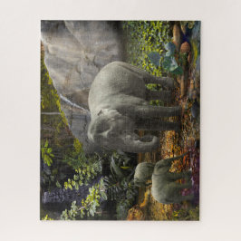 Puzzle Fiesta FORESTAL DE LA LLUVIA DE Elefantes