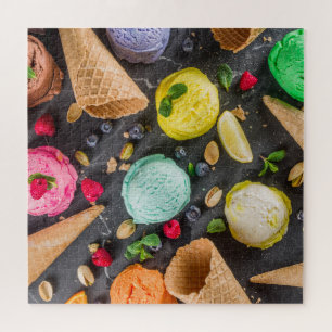 Puzzle Fiesta helado moderno y colorido postre
