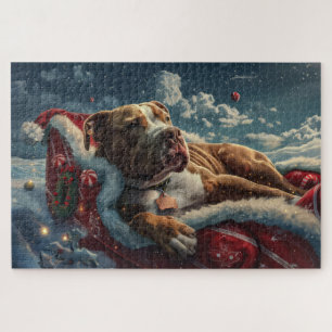Puzzle Fiesta Navideña de Perro Pitbull