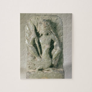 Puzzle Figura de Skanda con su pavo real, colinas de