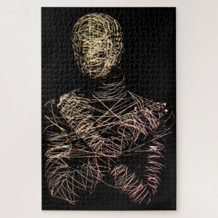 Puzzle Figura Humana en Marco de Alambre en Movimiento Ab