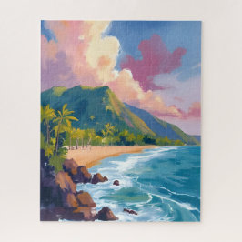 Puzzle Fiji Mountains Coastline Travel Painting