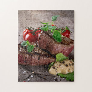 Puzzle Filetes asados a la parrilla del Bbq con las