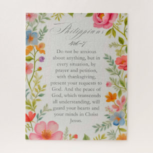 Puzzle Filipenses 4:6–7 Versículo de la Biblia Acuarela f