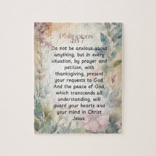 Puzzle Filipenses 4:6-7 Versículo de la Biblia Cristiana