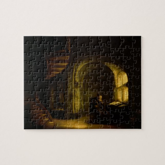 Puzzle Filósofo con un libro abierto, 1625-7 (aceite en (Horizontal)