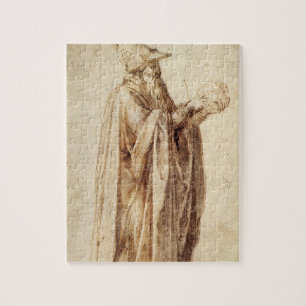 Puzzle Filósofo griego con cráneo humano de Michelangelo