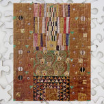 Puzzle Fin del Muro, Furisa Stoclet por Gustav Klimt<br><div class="desc">End of Wall, Stoclet Frieze (1905-1911) de Gustav Klimt es un cuadro Art Nouveau vintage con un patrón geométrico de mosaicos en tonos dorados. El Stoclet Frieze es una serie de paneles de simbolismo y el último gran trabajo mural de Gustav Klimt. Se pintaron en el comedor del Palais Stoclet...</div>