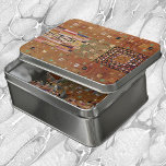 Puzzle Fin del Muro, Furisa Stoclet por Gustav Klimt<br><div class="desc">End of Wall, Stoclet Frieze (1905-1911) de Gustav Klimt es un cuadro Art Nouveau vintage con un patrón geométrico de mosaicos en tonos dorados. El Stoclet Frieze es una serie de paneles de simbolismo y el último gran trabajo mural de Gustav Klimt. Se pintaron en el comedor del Palais Stoclet...</div>