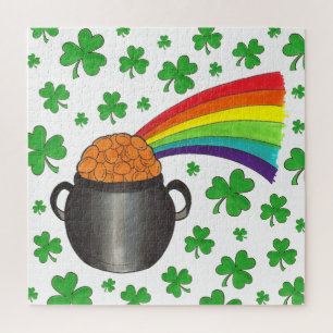 Puzzle Fin del Shamrock Arcoiris de Lucky de Oro