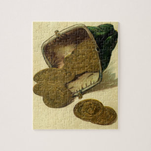 Puzzle Finanzas Empresariales Vintage, Moneda de Oro en M
