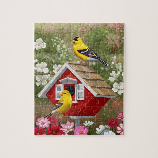 Puzzle Finches de oro y matorral (Vertical)