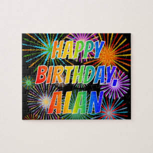 Puzzle First Name "ALAN", Fun "HAPPY BIRTHDAY"