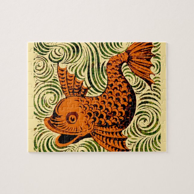 Puzzle Fish Antiguo Tile Antiguo arte (Horizontal)