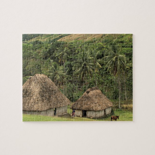Puzzle Fiyi, Viti Levu, Navala, casas tradicionales Bure (Horizontal)