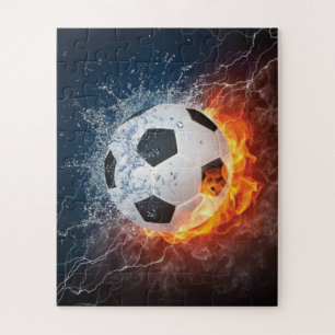 Puzzle Flamante Cojín decorativo de fútbol/baloncesto de 