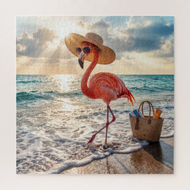 Puzzle Flamenco Chic con Sombrero de Sol y Gafas de Sol (Vertical)