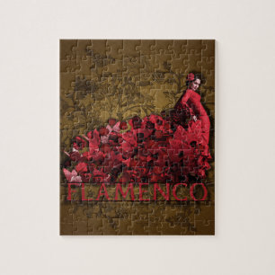 Puzzle Flamenco España Danza Art rojo marrón negro