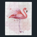 Puzzle Flamenco mullido<br><div class="desc">" Flamenco mullido" por enrrollado fabuloso. Ofrece un solo flamenco en estilo de la acuarela.</div>
