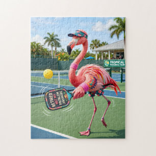 Puzzle Flamenco Rosa Jubilado en el Club de Pickleball Tr