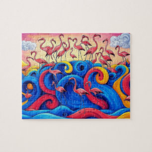 Puzzle Flamencos en el mar, rompecabezas, 20x25 cm, 110 p