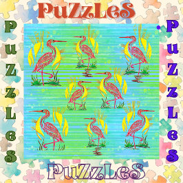 Puzzle Flamencos en la escena tropical