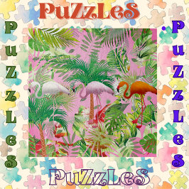 Puzzle Flamencos en la escena tropical