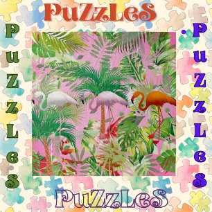 Puzzle Flamencos en la escena tropical