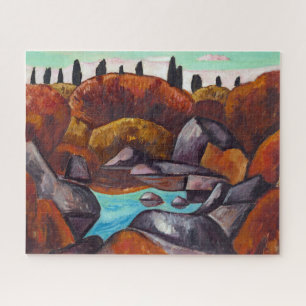 Puzzle Flaming Pool—Dogtown   Marsden Hartley  