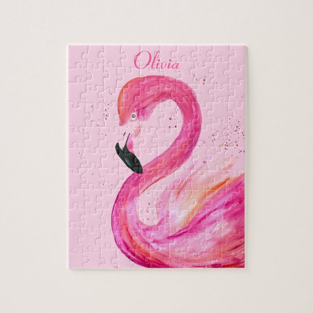 Puzzle Flamingo Bird Pink Nature Tropical Beach Summer (Vertical)