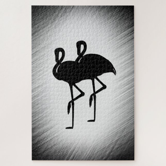 Puzzle Flamingo blanco y negro (Vertical)