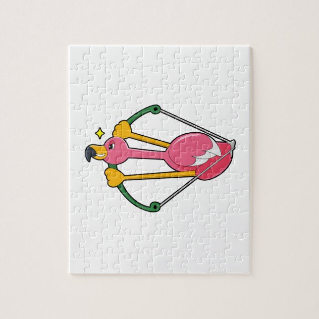 Puzzle Flamingo como flecha con arco (Vertical)