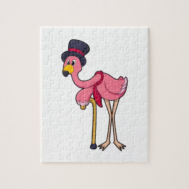 Puzzle Flamingo como pensionista con Gorra (Vertical)