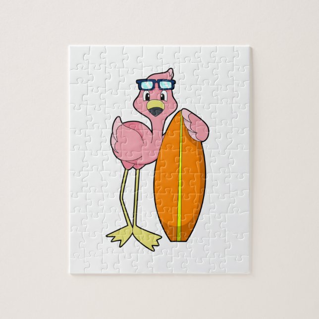 Puzzle Flamingo como surfista con Surfboard.PNG (Vertical)