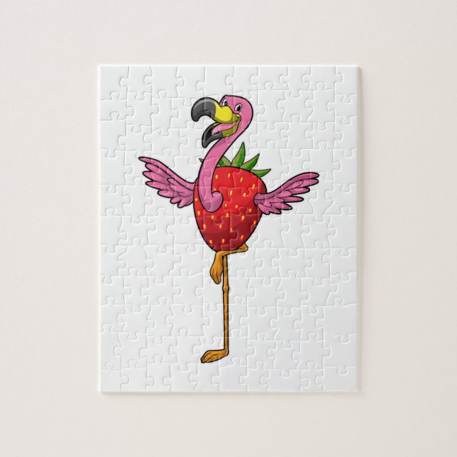 Puzzle Flamingo con fresa (Vertical)